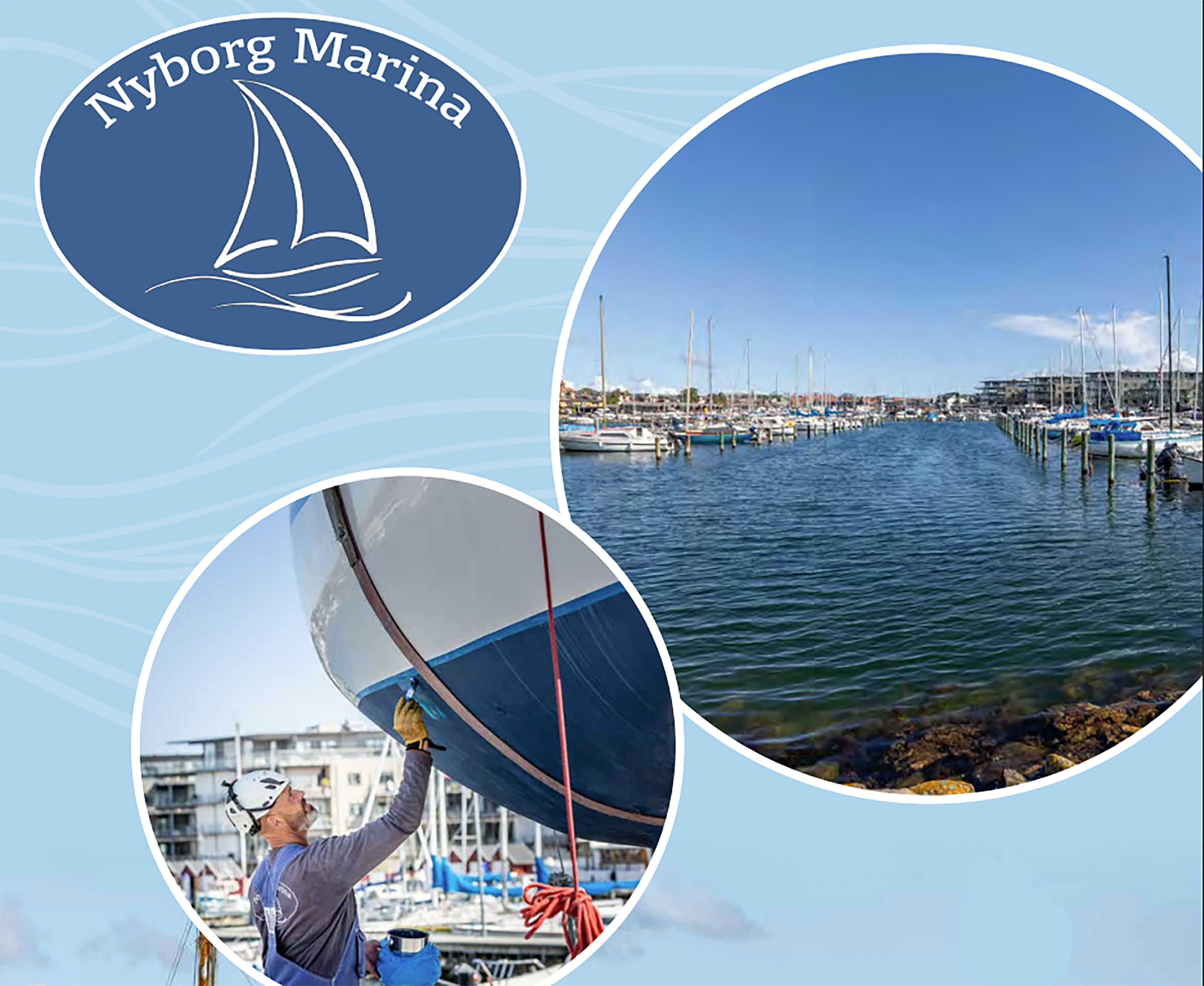 Forsiden fra brochuren Velkommen til Nyborg Marina