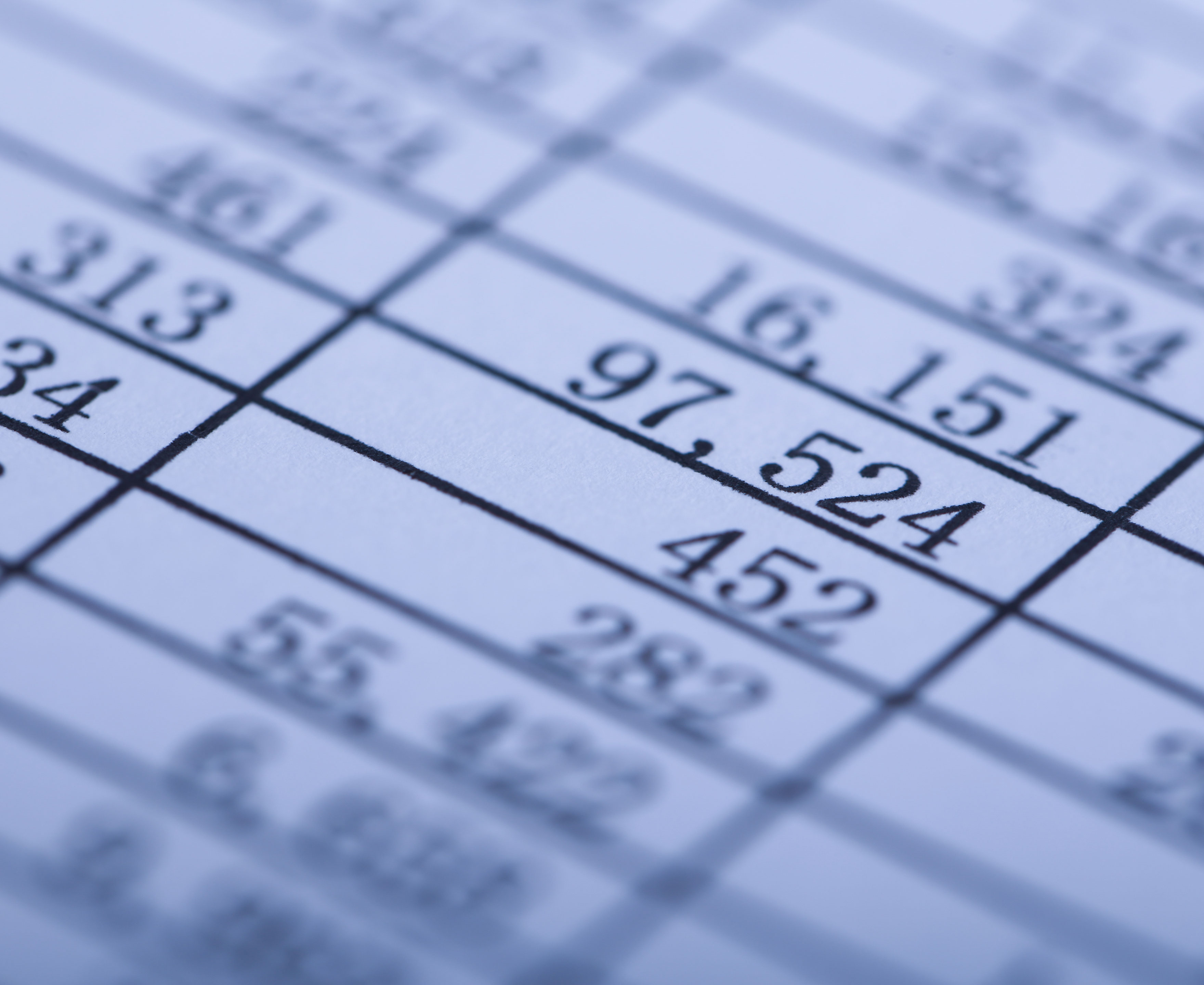 Talrække på en blå baggrund