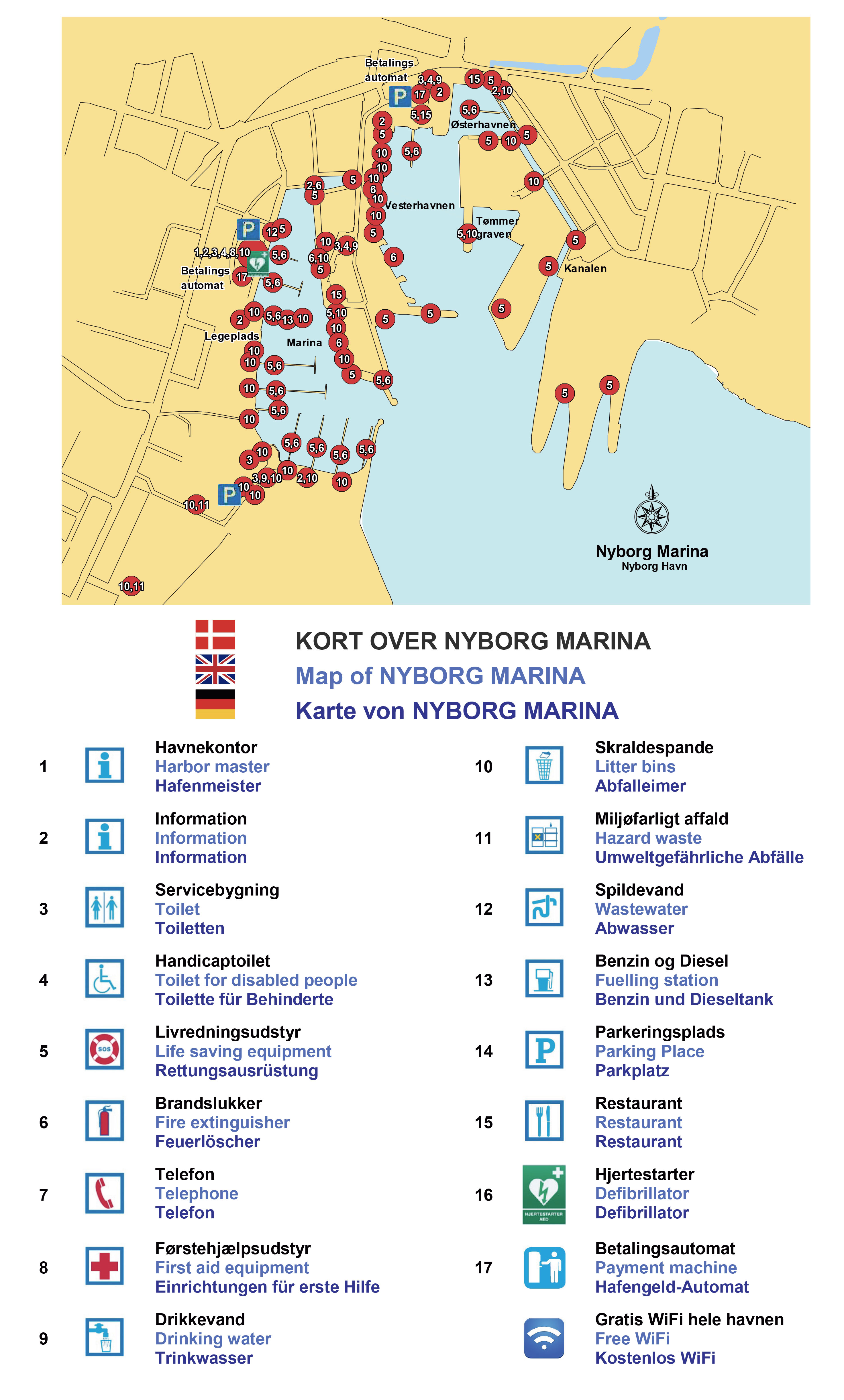 Simple map of Nyborg Marina